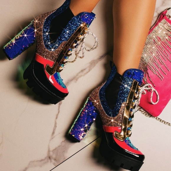 Last Size 7  🖤 Sparklin Patent Lug Sole Platform - Picture 8 of 8